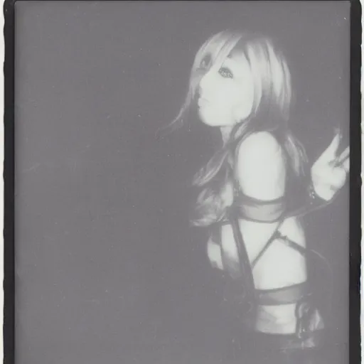 Image similar to atmospheric Polaroid photograph of Rika furude in the backrooms, professional photography