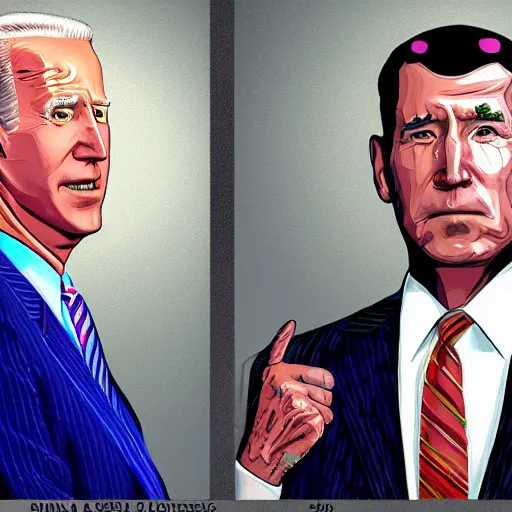 Prompt: a disco elysium portrait of Biden, highly detailed