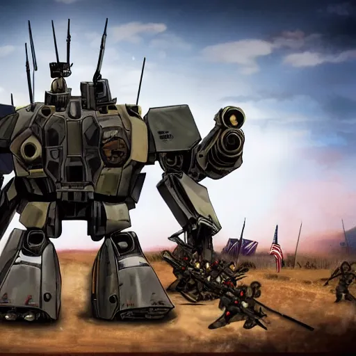 Image similar to Battle Mech of the United States Military. 3000