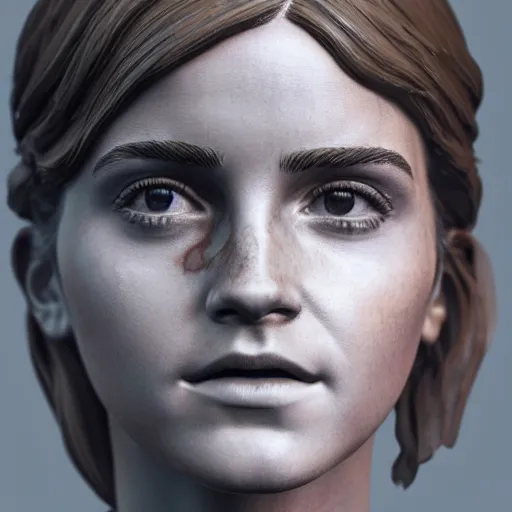 Prompt: portrait of statue emma watson, chrome, reflect 8 k uhd, unreal engine, octane render in the artstyle of finnian macmanus, john park and greg rutkowski