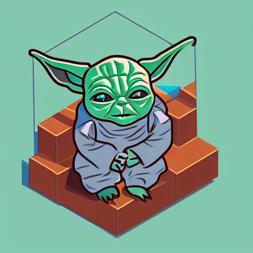 Image similar to cute isometric baby yoda