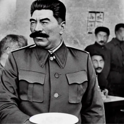 Image similar to joseph stalin in a china town buffet