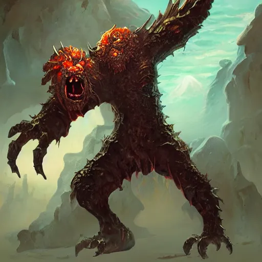 Prompt: a never - before - seen monster from dungeons and dragons, a monster from the another dimension, digital art by erol otus