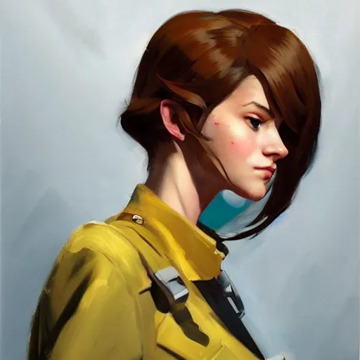 Prompt: greg manchess portrait painting of hermine granger as overwatch character, medium shot, asymmetrical, profile picture, organic painting, sunny day, matte painting, bold shapes, hard edges, street art, trending on artstation, by huang guangjian and gil elvgren and sachin teng