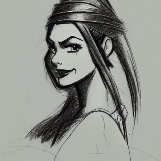 Image similar to milt kahl sketch of victoria justice as princess padme from star wars episode 3