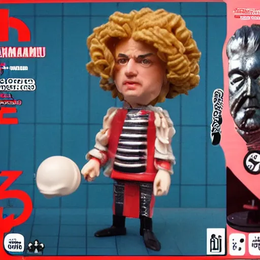 Image similar to 1 7 th century john von neumann wearing a wig stop motion vinyl action figure, plastic, toy, butcher billy style