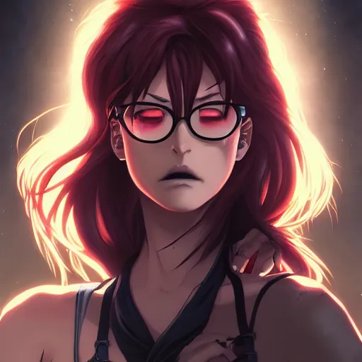 Image similar to a portrait of revy from black lagoon manga, art by lois van baarle and loish and ross tran and rossdraws and sam yang and samdoesarts and artgerm, digital art, highly detailed, intricate, sharp focus, trending on artstation hq, deviantart, unreal engine 5, 4 k uhd image