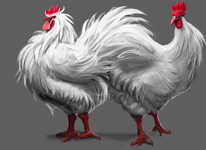 Prompt: detailed concept art of a huge rooster by cheng yi and luolin, artstation, artstationhd