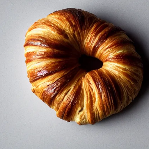 Prompt: a croissant with a hole