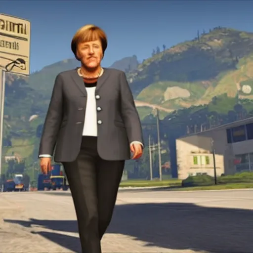 Image similar to angela merkel in GTA 5