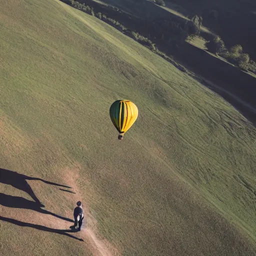 Prompt: Walking and talking in a hot air balloon