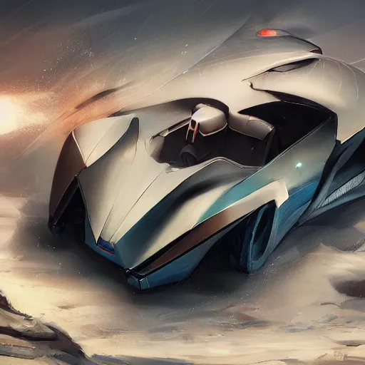 Prompt: custom kit car, elegant, digital painting, concept art, smooth, sharp focus, art style from Wang Ke and Greg Rutkowski and Bruce Kaiser and Scott Robertson and Dmitry Mazurkevich and Doruk Erdem and Jon Sibal, small style cue from Blade Runner and Minority Report and iRobots