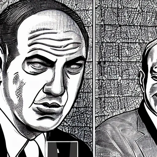 Image similar to a portrait of benjamin netanyahu by junji ito