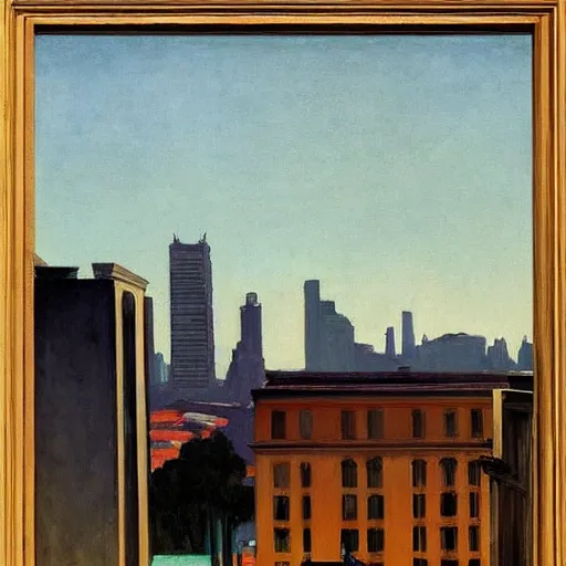 Image similar to sao paulo painted by edward hopper