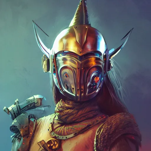 Image similar to cyberpunk viking helmet mask warrior goddess robot ninja fantasy, art gta 5 cover, official fanart behance hd artstation by jesper ejsing, by rhads, makoto shinkai and lois van baarle, ilya kuvshinov, ossdraws