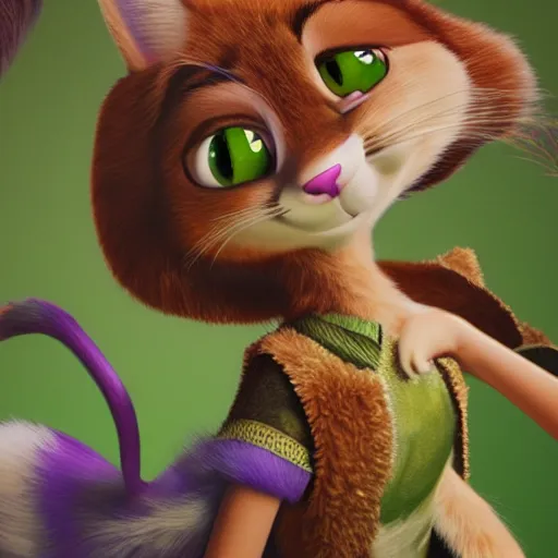 Image similar to princes jasmin, anthropomorphic cat, in the style of zootopia, highly detailed, far shot