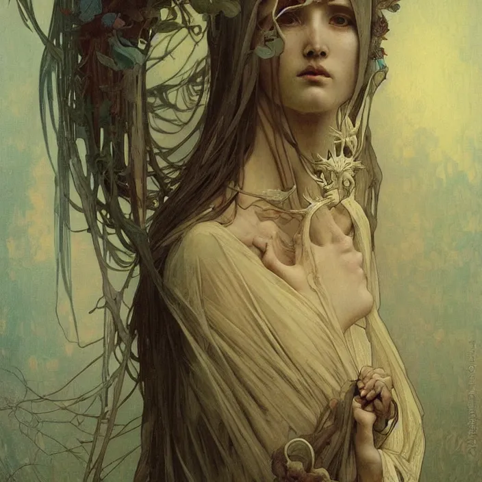 Prompt: A beautiful painting of A Skeleton Nun by Ross Tran!!! and alphonse mucha and greg rutkowski! and Gustave Doré!! and Zdzisław Beksiński!,In style of Impressionism.Symmetry.Highly detailed face.Fantasy,smooth,hyper detailed,sharp focus,Soft light.trending on artstation.oil on canvas