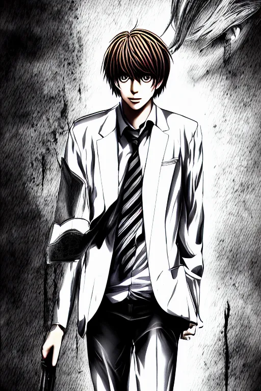portrait of Light Yagami from Death Note on Craiyon
