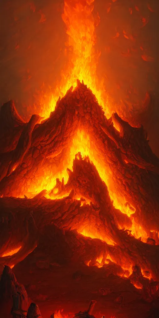 Prompt: a large crackling bonfire inferno by andreas rocha, by justin gerard, by anato finnstark