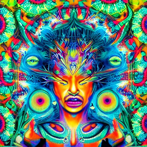 psychedelic album cover in the style of Hannah Yata 4k | Stable ...