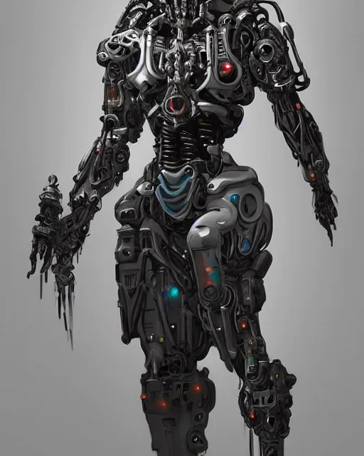 Image similar to benevolent cyborg necromancer, scifi, futuristic, helpful, kind, intelligent, highly detailed, trending on artstation, holy machine, advanced technology, art by vitaly bulgarov and nivanh chanthara and lance wilkinson