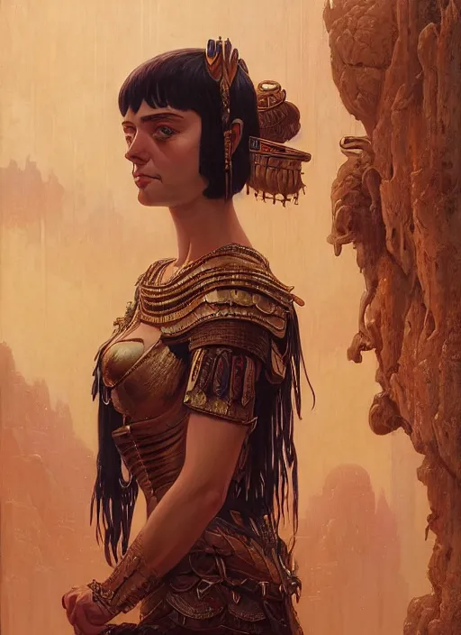 Image similar to highly detailed portrait of jude law as cleopatra unreal engine, fantasy art by greg rutkowski, loish, rhads, ferdinand knab, makoto shinkai and lois van baarle, ilya kuvshinov, rossdraws, tom bagshaw, alphonse mucha, global illumination, radiant light, detailed and intricate environment