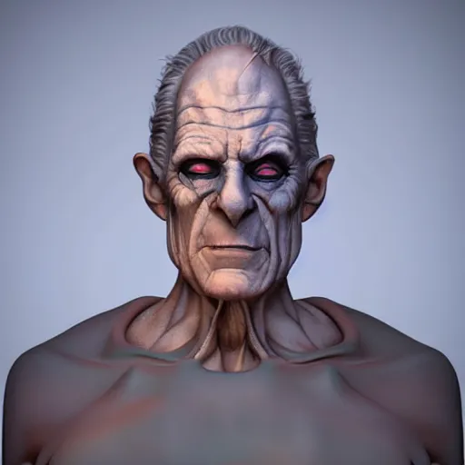 Image similar to hyperrealistic full body image of ace ventura disguised as ( emperor palpatine ), stunning 3 d render, inspired by istvan sandorfi & greg rutkowski & unreal engine, perfect symmetry, dim volumetric cinematic lighting, 8 k octane comprehensive render, extremely hyper - detailed, incredibly lifelike attributes, intricate, real flesh texture, masterpiece, artstation, stunning,