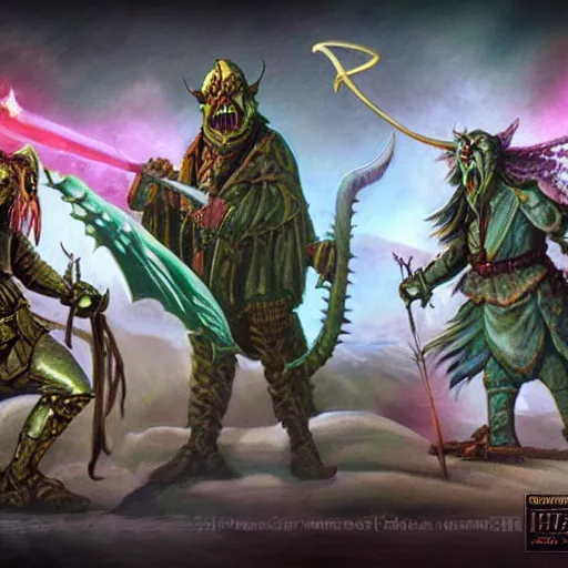 Image similar to high fantasy 1 9 8 0's wargame airbrushed artwork - inspired octane render, a happy sitcom family with an evil demonic occult monster