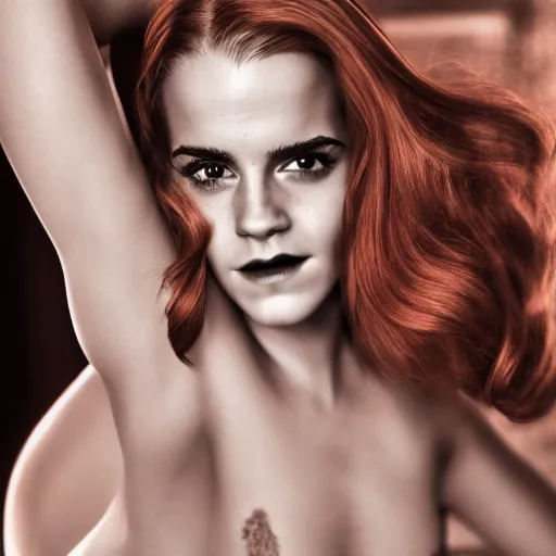 Image similar to Emma Watson as Jessica Rabbit, (Nikon D850, modelsociety, symmetric balance)