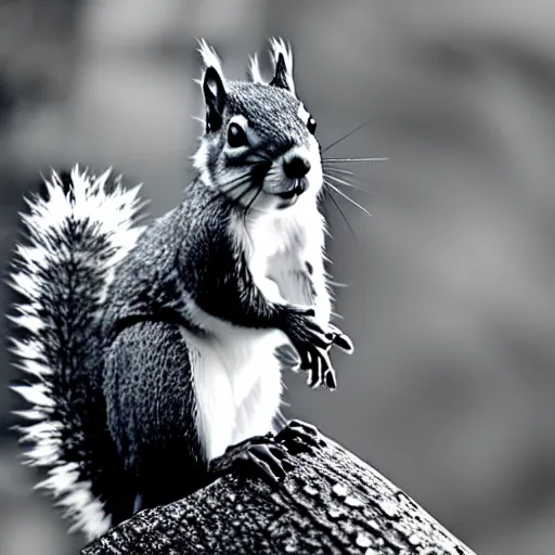 Image similar to mono chrome outline of a squirrel with a white background