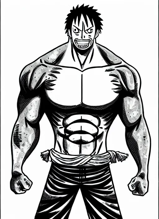 Prompt: dwayne johnson as origin character in one piece manga, sketch by eiichiro oda