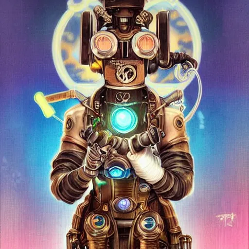 Prompt: Lofi Biopunk Steampunk Cyberpunk Bioshock Pokemon portrait, Pixar style, by Tristan Eaton Stanley Artgerm and Tom Bagshaw.