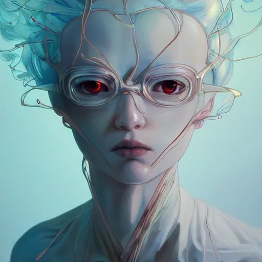 Image similar to prompt : white lightning portrait soft light painted by james jean and katsuhiro otomo and erik jones, inspired by evangeleon anime, smooth face feature, intricate oil painting, high detail illustration, sharp high detail, manga and anime 1 9 9 9