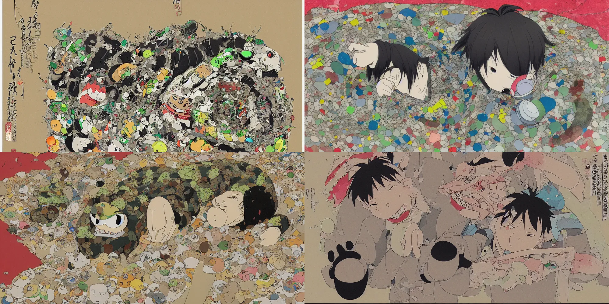 Prompt: a vomiting tantanbo by murakami takashi