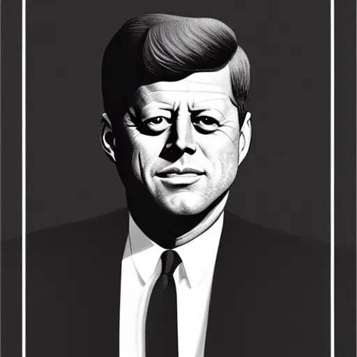 Prompt: John F Kennedy, by Alex Ross and artgerm