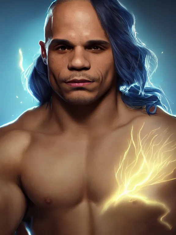 Prompt: portrait art of Tyler1 with long flowing hair, 8k ultra realistic , lens flare, atmosphere, glow, detailed, intricate, full of colour, cinematic lighting, trending on artstation, 4k, hyperrealistic, focused, extreme details, unreal engine 5, cinematic, masterpiece