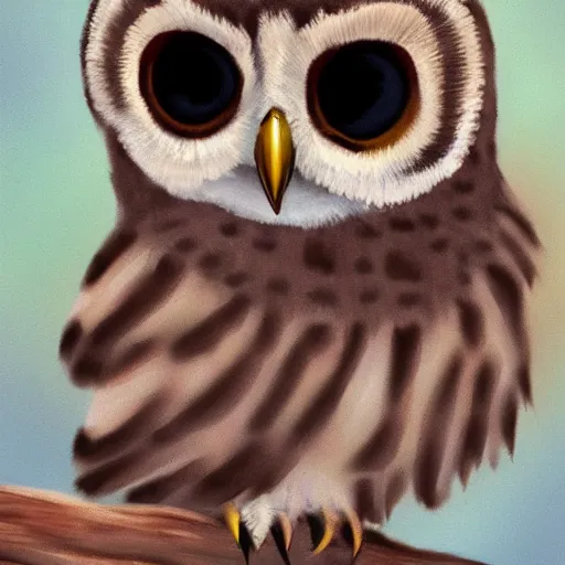 Prompt: cute baby owl in solid colors