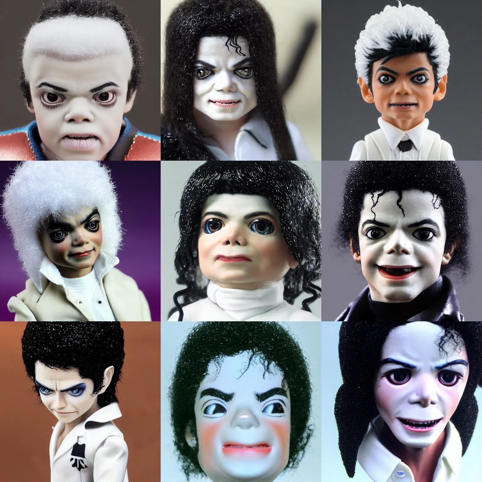 Prompt: macro head shot 8 5 mm of sad michael jackson as baby! rockstar dancer with white suit by neca!!! cute! pretty! beautiful! very detailed realistic action figure by neca in the style of pixar, character from fighting game, film still, bokehs