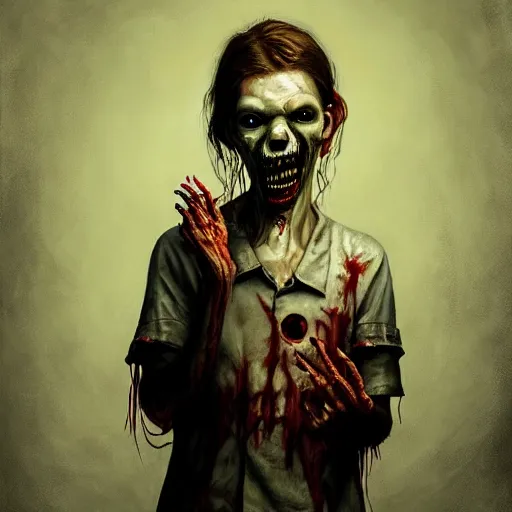 Image similar to young aphex twin as a smiling zombie wearing a dress, 7 days to die zombie, gritty background, fine art, award winning, intricate, elegant, sharp focus, cinematic lighting, digital painting, 8 k concept art, art by michael hussar, art by brom, art by guweiz and z. w. gu, 8 k