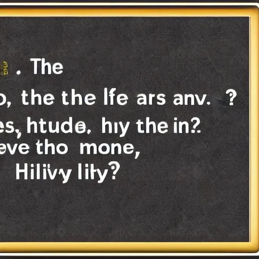 Image similar to The question to the answer of life, the universe and everything, highly detailed