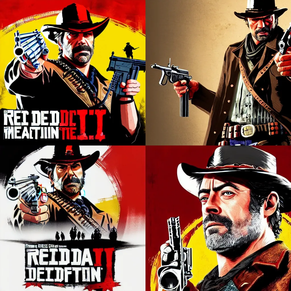 Prompt: Jeffrey Dean Morgan as Dutch van der Linde, Red Dead Redemption 2, Poster