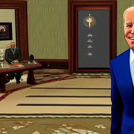 Prompt: Joe Biden in a GTA Video Game loading screen
