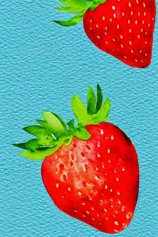 Prompt: minimalist watercolor art of a strawberry, illustration, vector art