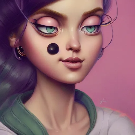 Image similar to Lofi portrait Pixar style by Stanley Artgerm and Joe Fenton and Tom Bagshaw