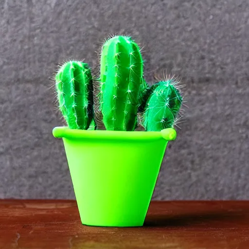 Prompt: neon sticky cactus