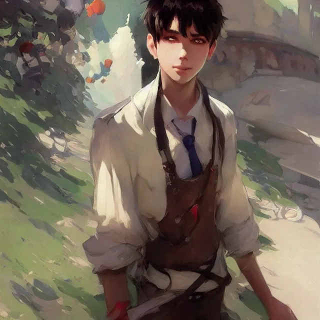 Image similar to pakistani anime boy, elegant, digital painting, artstation, concept art, smooth, sharp focus, illustration, art by konstantin korovin and daniel f. gerhartz and john howe