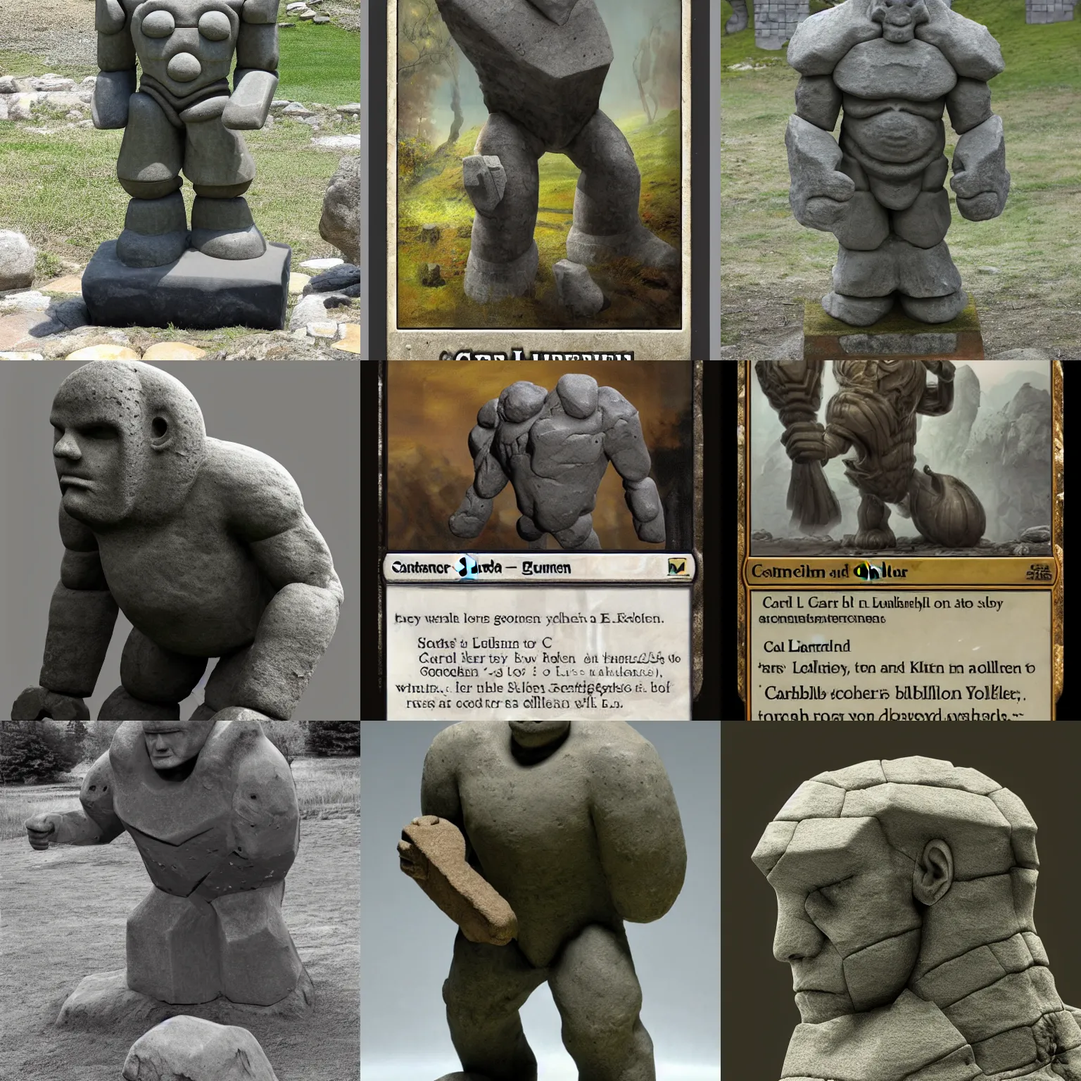 Prompt: Carl Lundgren, stone golem