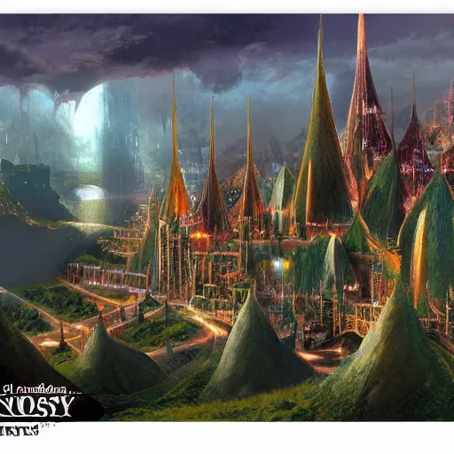 Image similar to fantasy cities, elven.