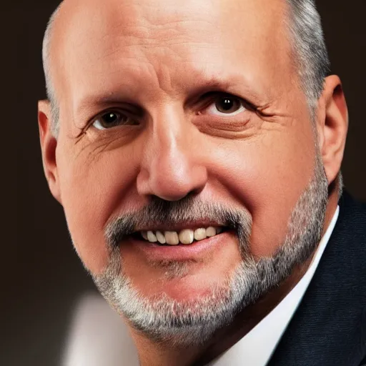 Image similar to Jim Cramer with broken clocks for eyes