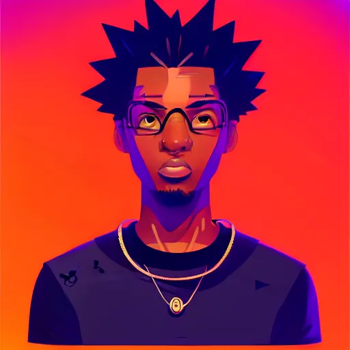 Image similar to 2 d character design, male rapper, vector art, digital art, portrait, 4 k, 8 k, sharp focus, smooth, illustration, concept art, music artist